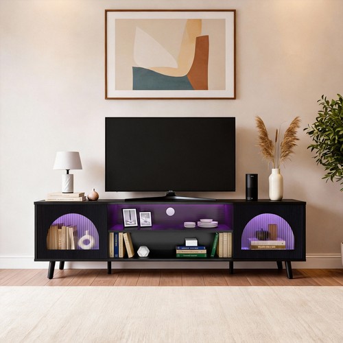 Black 160cm stand - tv, 2