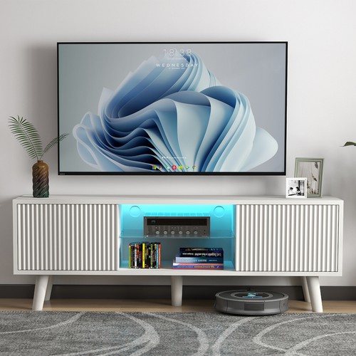 130cm white modern stand - white, tv